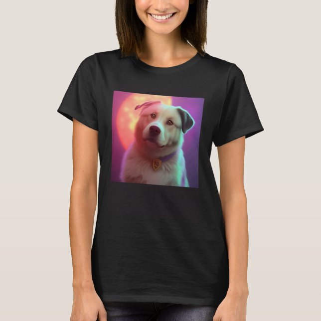Cute Fluffy Labrador Retriever Beagle Dog Sunset P T-Shirt (Vorderseite)