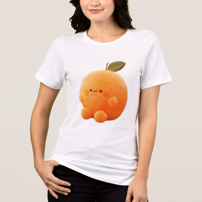 Cute Fluffy Orange Sprite with Tiny Limbs Women's  Tri-Blend Shirt (Vorderseite)