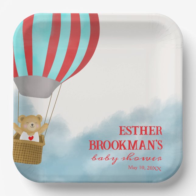 Cute Flying Baby is on the Way  Paper Plate Pappteller (Vorderseite)