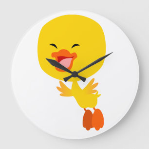 Cute Flying Cartoon Duckling Wall Clock Große Wanduhr