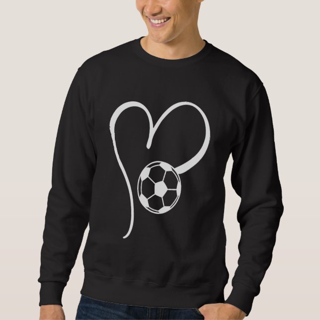 Cute Football Love Heart Soccer Women Mom Sweatshirt (Vorderseite)