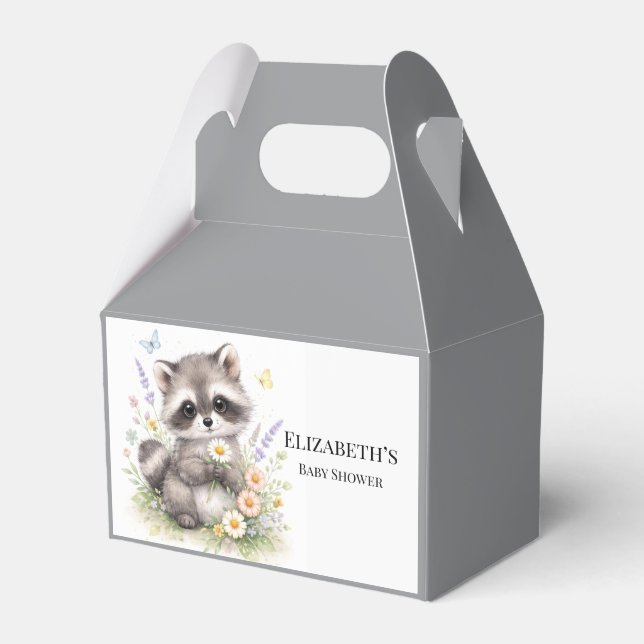 Cute Forest Baby Raccoon Baby Shower Favor Geschenkschachtel (Vorderseite)