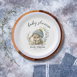 Cute Forest Woodland Flowers Baby Shower Paper Pla Pappteller