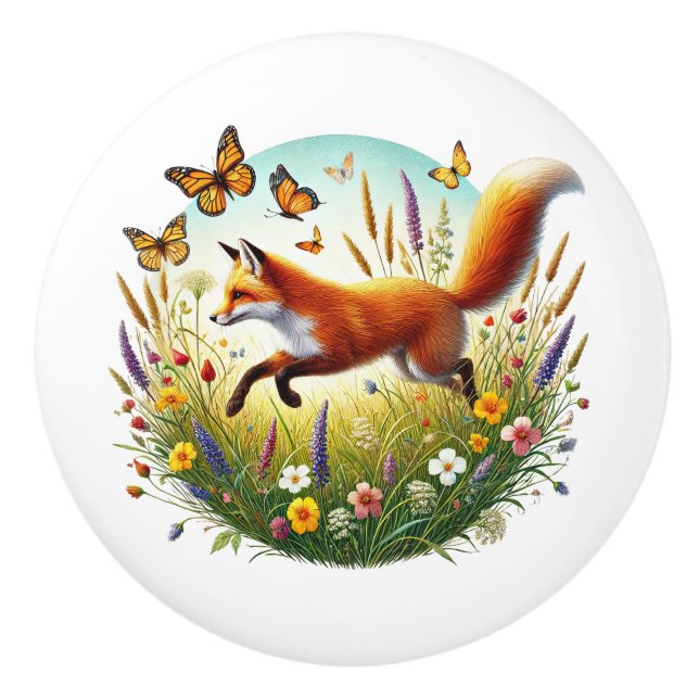 Cute fox animal lovers  keramikknauf (Vorderseite)