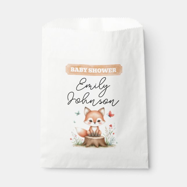 Cute fox baby shower  geschenktütchen (Vorderseite)