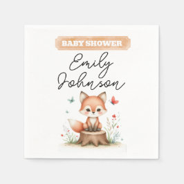 Cute fox baby shower  serviette