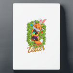 Cute Fox Bunny Ears Happy Easter Fox with Easter E Fotoplatte<br><div class="desc">Cute Fox Bunny Ears Happy Easter Fox with Easter Eggs Kids T-Shirt</div>