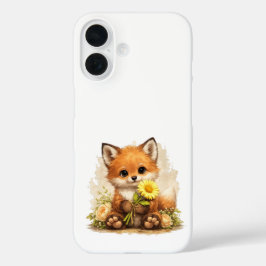 Cute Fox Flower Phone Case – Kawaii Animal