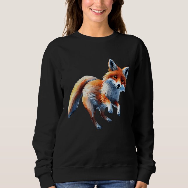 Cute fox for men women ladies foxes lovers fox ani sweatshirt (Vorderseite)