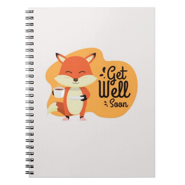 Cute Fox Gifts Get Well Soon Notizblock (Vorderseite)