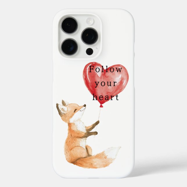 Cute Fox Heart Balloon Case-Mate iPhone Hülle (Rückseite)