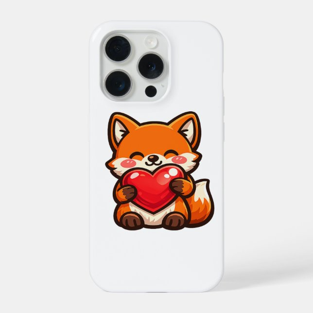 Cute Fox Heart iPhone Case – Kawaii Fox Hülle (Rückseite)