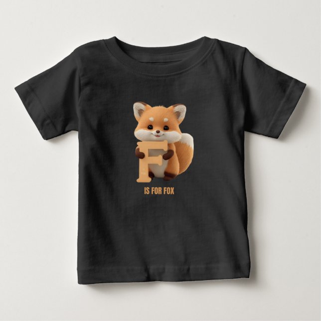 Cute Fox Letter F Kids T-Shirt | Animal Alphabet S (Vorderseite)