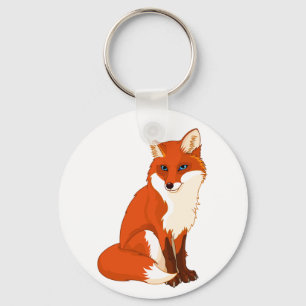 Cute Fox Sitting Keychain Schlüsselanhänger