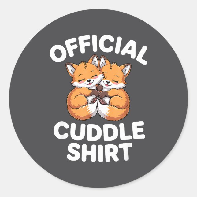 Cute Fox Snuggle Couple This Is My Cuddle  Runder Aufkleber (Vorderseite)