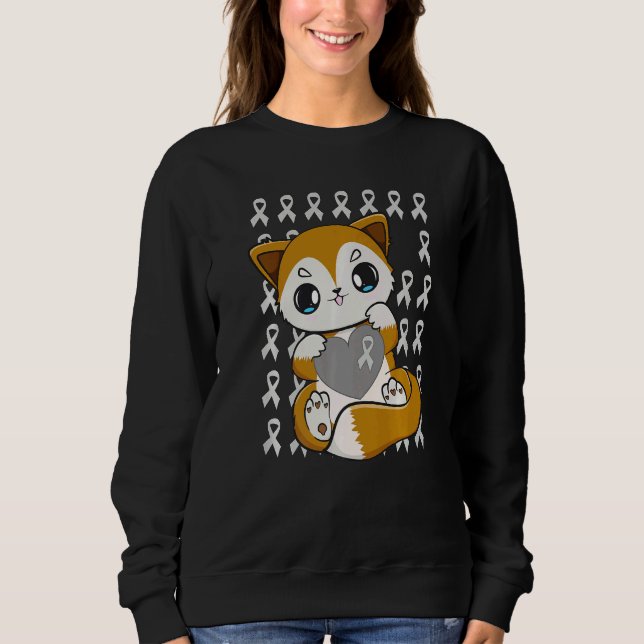 Cute Fox With Ribbon For Dyslexia Awareness   Sweatshirt (Vorderseite)