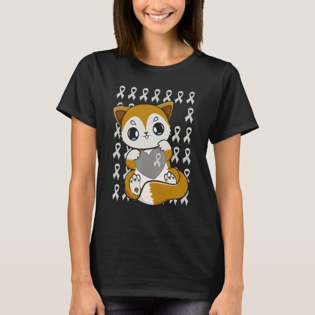 Cute Fox With Ribbon For Dyslexia Awareness T-Shirt (Vorderseite)