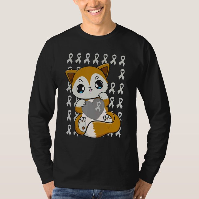 Cute Fox With Ribbon For Dyslexia Awareness T-Shirt (Vorderseite)
