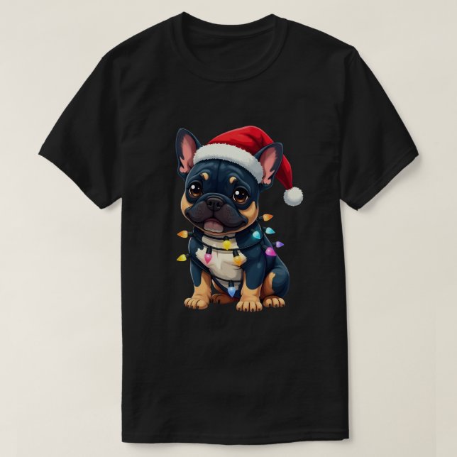Cute French Bulldog Christmas Santa Pet Dog Lover  T-Shirt (Design vorne)