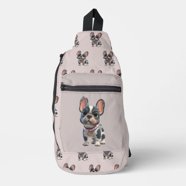 Cute French Bulldog Crossbody Bag (Vorderseite)
