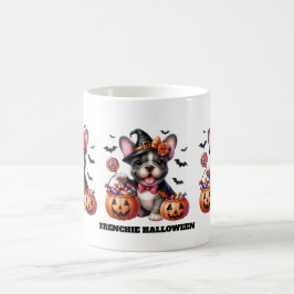 Cute French Bulldog Halloween Candy Witch Kaffeetasse