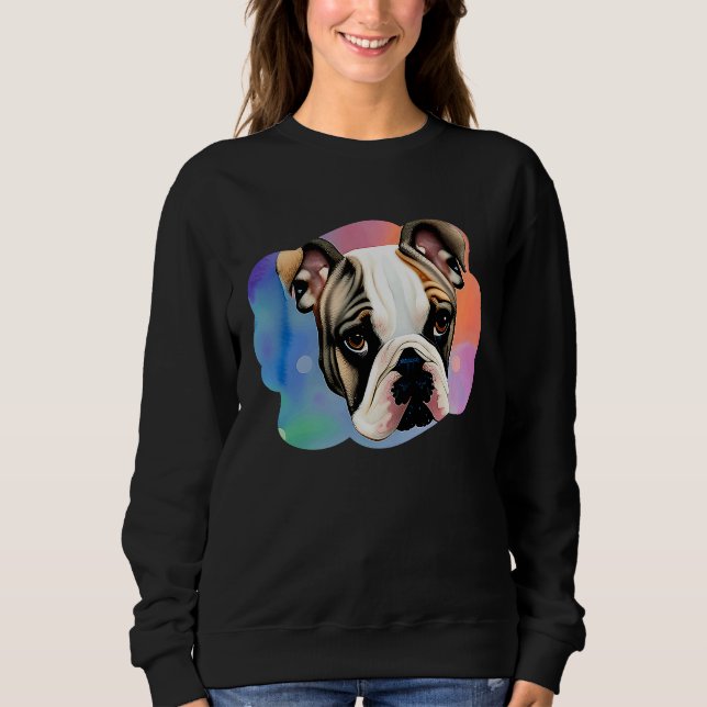 Cute French Bulldog Watercolour for bulldog Mom lo Sweatshirt (Vorderseite)