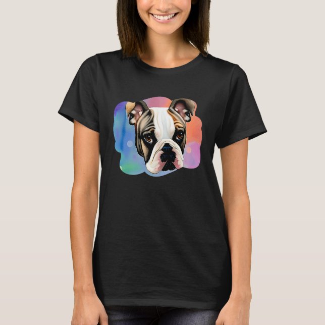 Cute French Bulldog Watercolour for bulldog Mom lo T-Shirt (Vorderseite)