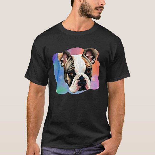 Cute French Bulldog Watercolour for bulldog Mom lo T-Shirt (Vorderseite)