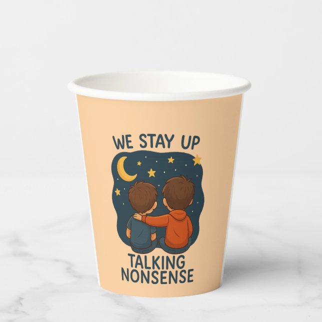 Cute Friendship Night Sky Party Paper Cup Pappbecher (Vorderseite)