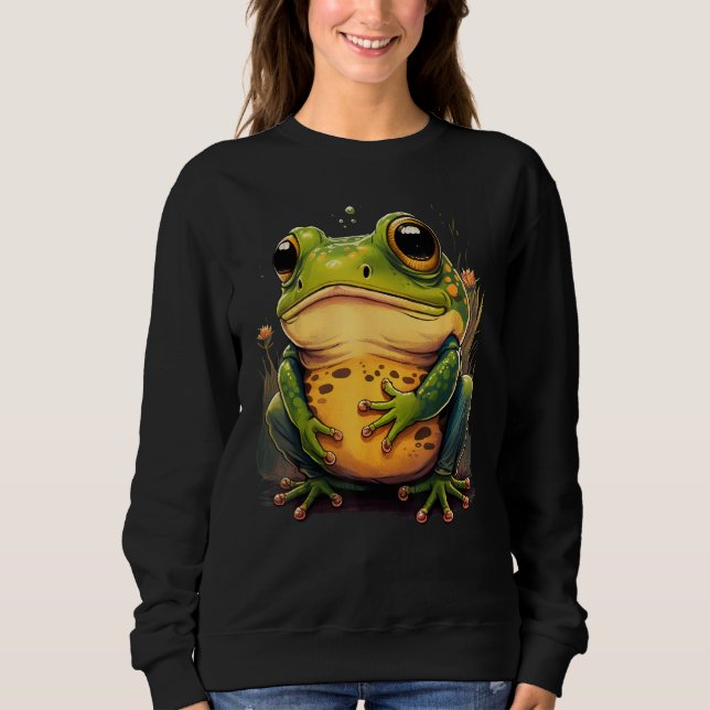 Cute Frog  Animal on Frog 1 Sweatshirt (Vorderseite)