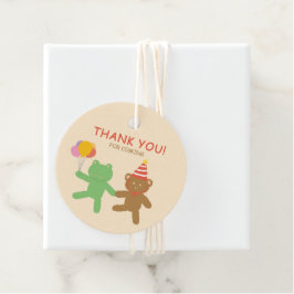 Cute Frog & Bear Birthday Party Favor Tags Geschenkanhänger