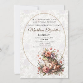 Cute Frog Birthday Invitation for Nature Lover Einladung