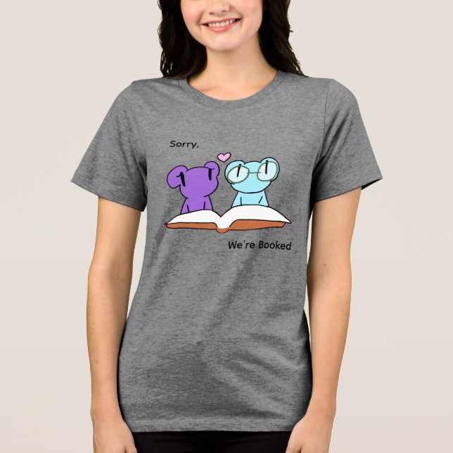 Cute frog booklovers Tri-Blend shirt (Vorderseite)