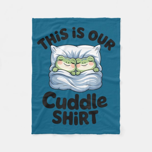 Cute Frog Couple This Is Our Cuddle  Fleecedecke (Vorderseite)