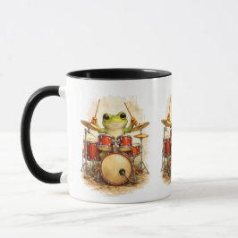 Cute Frog Drummer - Funny Animal Music Mug Tasse