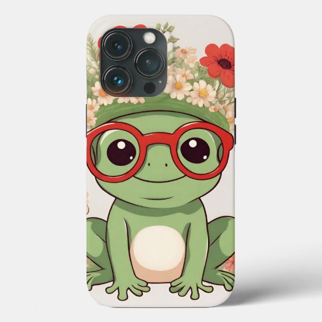 Cute Frog Flower Headband Case-Mate iPhone Hülle (Rückseite)