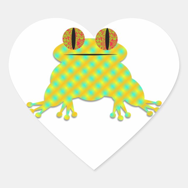 Cute Frog Herz-Aufkleber (Vorderseite)