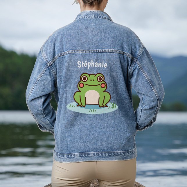 Cute Frog Jeansjacke (Cute Frog Denim Jacket)