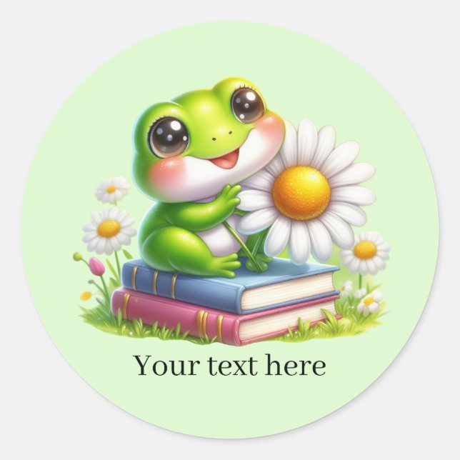 Cute frog lovers customizable  runder aufkleber (Vorderseite)