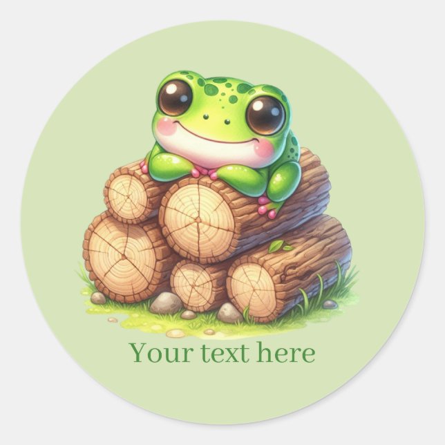 Cute frog lovers customizable runder aufkleber (Vorderseite)