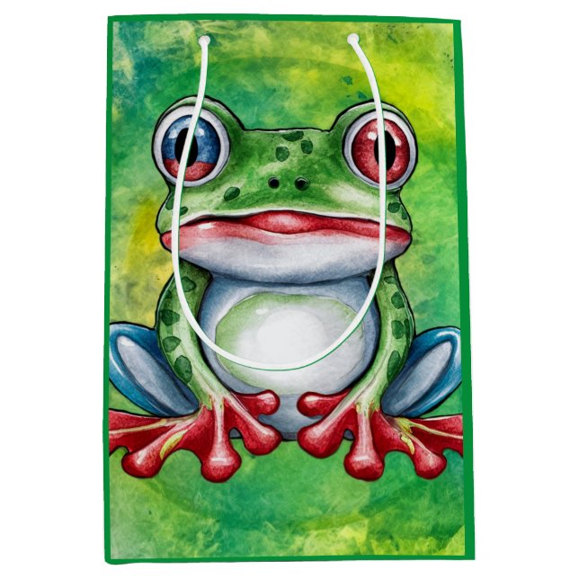 Cute Frog Mittlere Geschenktüte (Vorderseite)