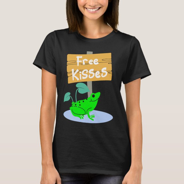 Cute Frog Offering Free Kisses T-Shirt (Vorderseite)