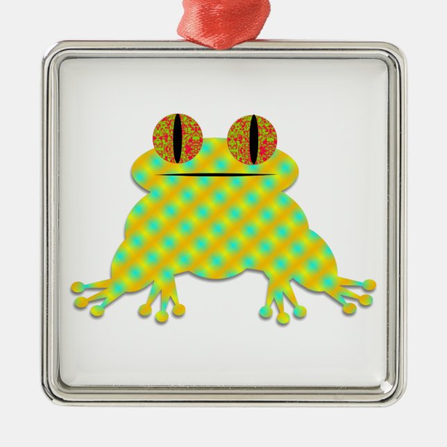 Cute Frog Ornament Aus Metall (Vorne)