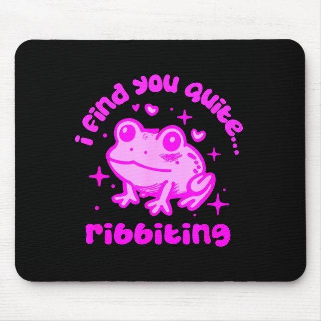 Cute Frog Pun Ribbiting Frog Lovers Quote Design  Mousepad (Vorne)