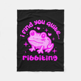 Cute Frog Pun Ribbiting Frog Lovers Quote Design P Fleecedecke