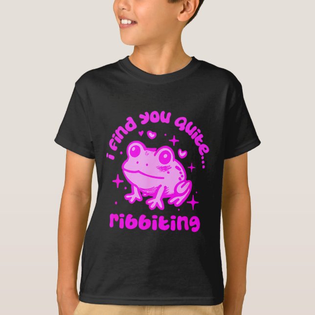 Cute Frog Pun Ribbiting Frog Lovers Quote Design  T-Shirt (Vorderseite)