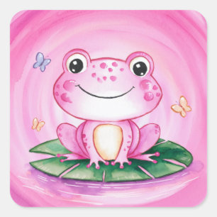 Cute Frog Quadratischer Aufkleber