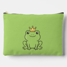 Cute frog  Queen funny green  Zubehörtasche