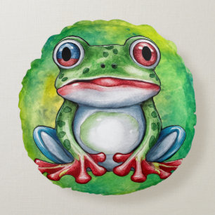 Cute Frog Rundes Kissen
