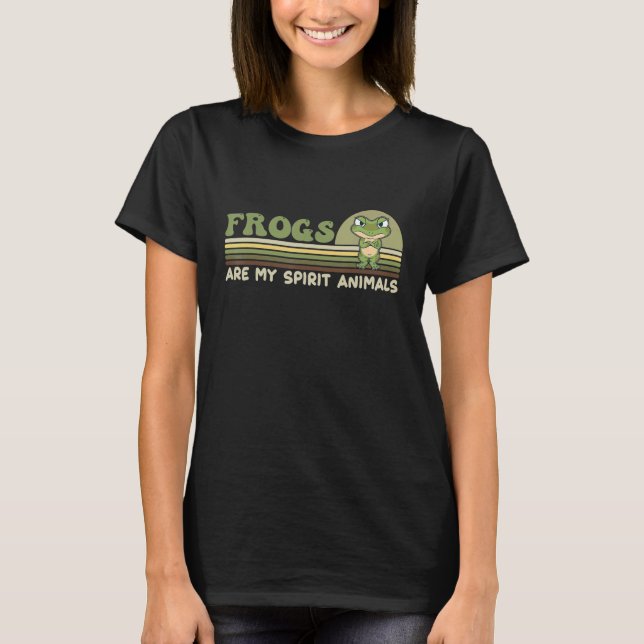Cute Frog  Saying Frogs Are My Spirit Animals T-Shirt (Vorderseite)